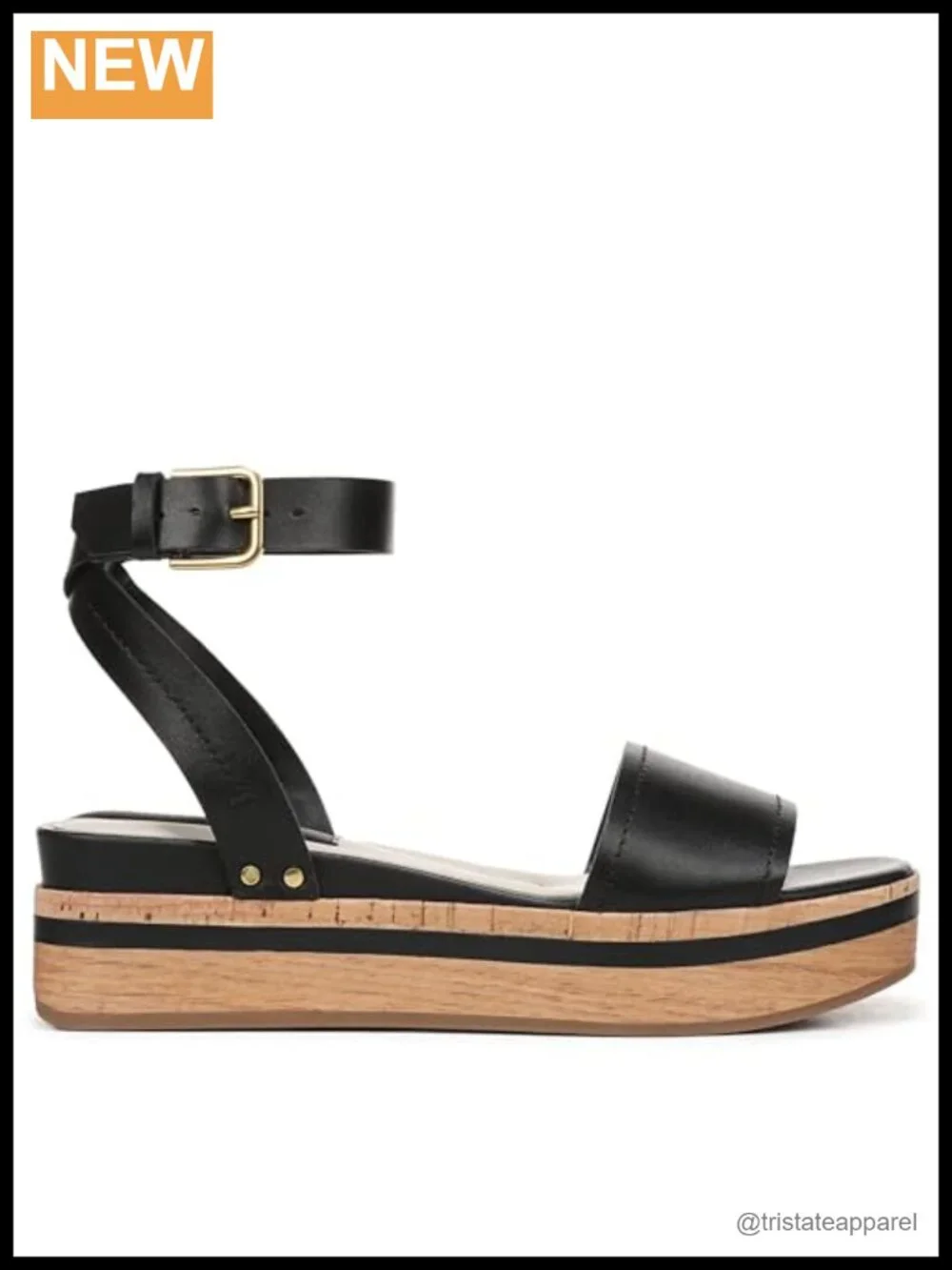 Leather Platform Sandals with Buckle Ankle Strap Casual